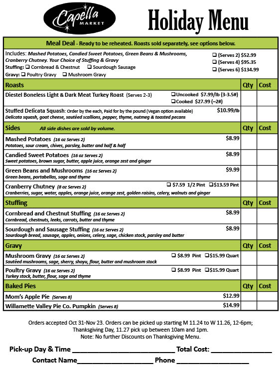 Capellaholidaymenu  